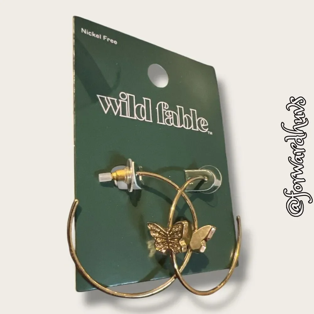 Bundle Sale 3 for $15 | Wild Fable Nickel-Free Butterfly Hoop Earrings